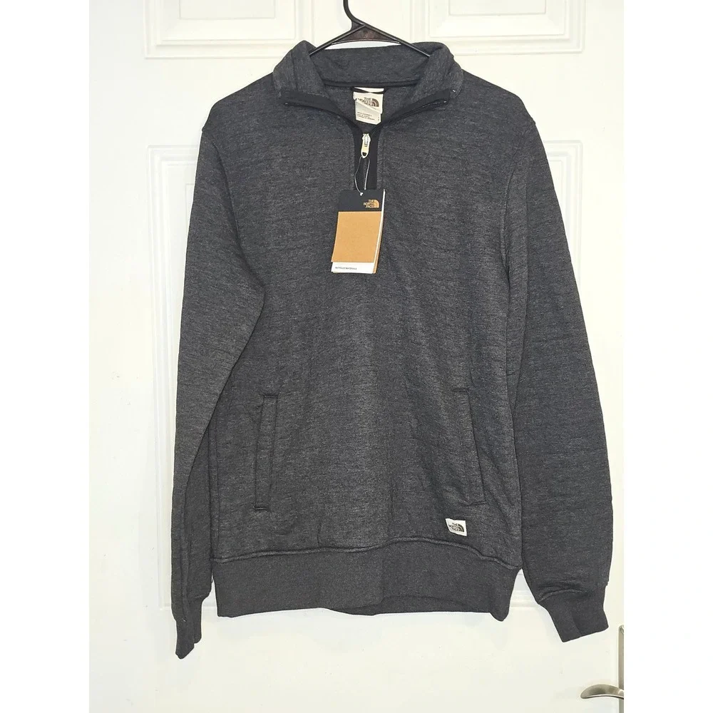 NWT The North Face Mens Longs Peak Quarter Zip Pullover TNF Black Heather Size S